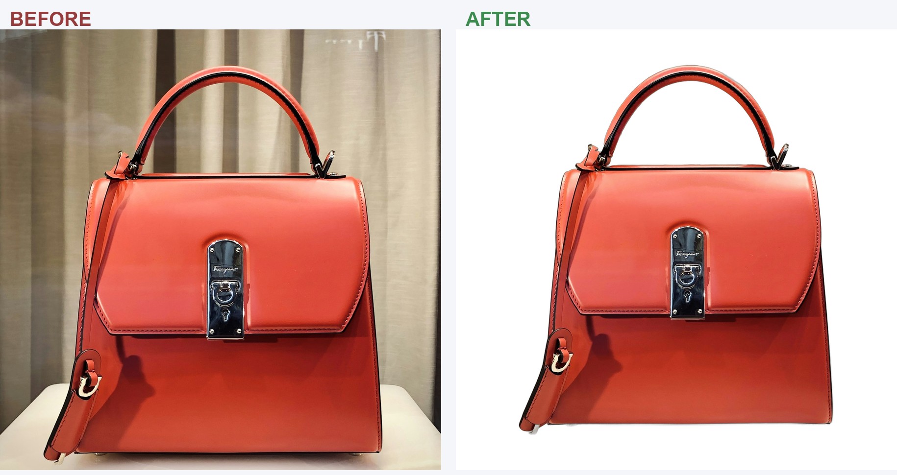 Before and after: messy photo to clean cutout